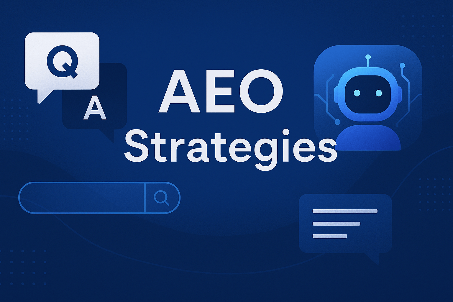 blue banner with robots and search functions