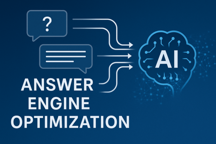 AEO banner with process image to AI brain